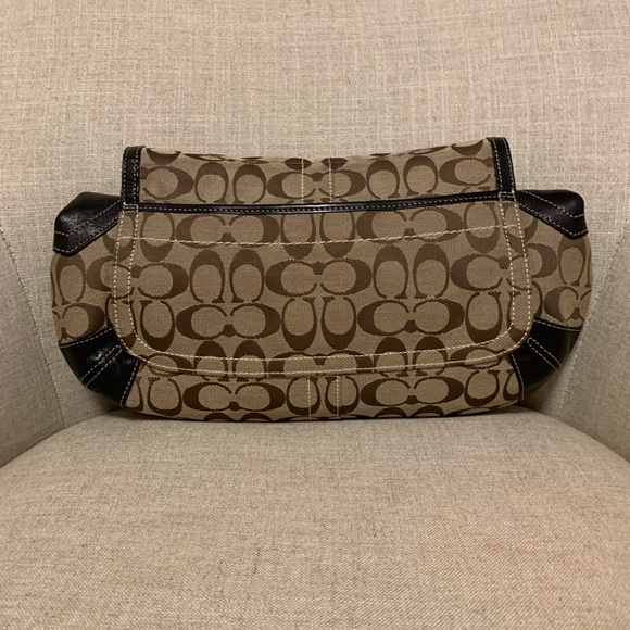 [Coach]  Signature Black & Brown Bag - Picture 7 of 14